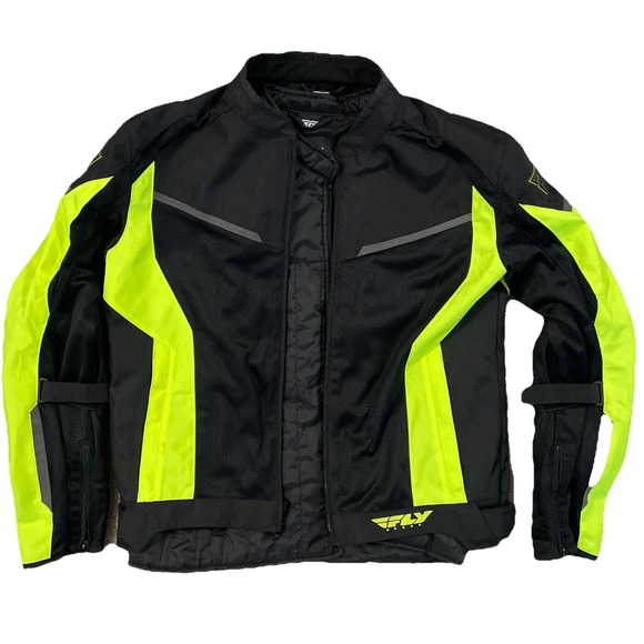 Fly Racing 477-2104L Strata Riding Jacket Hi-Vis/Black L Removable Lining Armor! - Picture 1 of 9